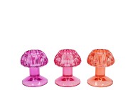 NOVA FUCHSIA T-LIGHT MUSHROOM STRUCTURE  ASS 8X8X9CM