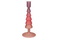 NOVA RED CANDLE HOLDER TRICOLOR 9X9X22CM