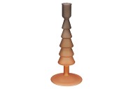 NOVA WOODS BROWN CANDLE HOLDER TRICOLOR 9X9X22CM