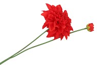 SILK DAHLIA SPIKE FIERY RED 78CM