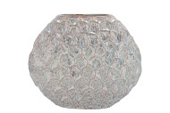 INGA JADA GREY OVAL VASE ACTIVE GLAZE STRUCTURE 32X12X26CM