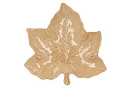 LEAF MAPLE PLATE WARM SAND 24X24X4CM