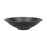 CERAMIC BOWL MAT ZWART FLAT ROUND 33X9CM