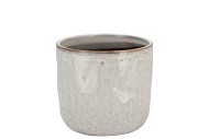 IRON STONE WHITE GLAZED POT 9X8CM