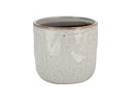 IRON STONE WHITE GLAZED POT 13X13CM