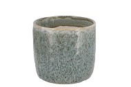 IRON STONE LIGHT BLUE GLAZED POT 13X13CM