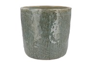 IRON STONE LIGHT BLUE GLAZED POT 21X19CM