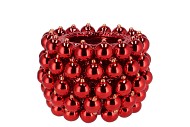 CHRISTMASBALL RED POT 22X22X15CM