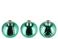 CHRISTMASBALL GREEN SINGLE VASE ASS 15X15X14CM