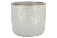 IRON STONE WHITE GLAZED POT 30X28CM