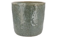 IRON STONE LIGHT BLUE GLAZED POT 30X28CM