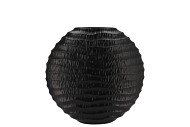 INGA JADA BLACK OVAL VASE WAVE 23X10X22CM NM