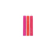 FROSTY FUCHSIA MIX TAPER CANDLE 2X15CM