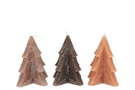 FROSTY WOODS BROWN MIX PINE TREE CANDLE 9X12CM ASS