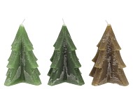 FROSTY GREEN MIX PINE TREE CANDLE 12X15CM ASS