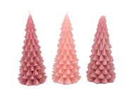 FROSTY SWEETS PINK MIX X-MAS TREE CANDLE 8X16CM ASS