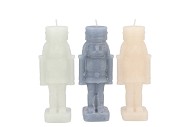 FROSTY NUTCRACKER GREY MIX CANDLE 6X6X16CM