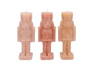 FROSTY NUTCRACKER WARM SAND MIX CANDLE 6X6X16CM