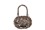 LANTERN MASA NATURAL VINE WOOD ROUND 16X12CM NM