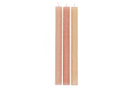 FROSTY WARM SAND MIX TAPER CANDLE 2X25CM