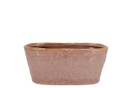 IRON STONE OLD PINK GLAZED OVAL POT 23X9X10CM NM