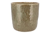 IRON STONE SAND GLAZED POT 24X23CM