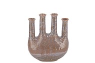 INGA JAHRA GREY VASE OVAL TUBE ACTIVE GLAZE 23X10X27CM