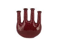 INGA JAHRA PURPLE VASE OVAL TUBE ACTIVE GLAZE 23X10X27CM NM