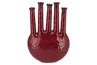 INGA JAHRA PURPLE VASE OVAL TUBE ACTIVE GLAZE 34X15X47CM NM