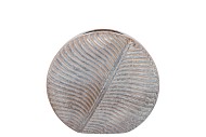 INGA LEAF GREY VASE ROUND ACTIVE GLAZE 25X9X23CM