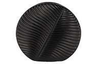 INGA LEAF BLACK VASE ROUND 42X15X39CM