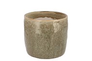 IRON STONE SAND GLAZED POT 13X13CM