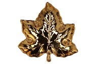 LEAF MAPLE PLATE GOLD 24X24X4CM