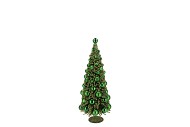 SPARKLE GREEN TREE XMAS BALL 14X32CM