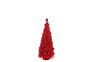 SPARKLE RED TREE XMAS BALL 14X32CM