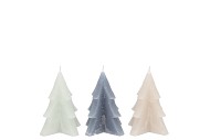 FROSTY GREY MIX PINE TREE CANDLE 6X8CM ASS