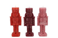 FROSTY NUTCRACKER RED MIX CANDLE 6X6X16CM