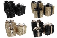 SPARKLE BLACK GIFTBOX WITH LED SET 3 15/20/25CM