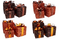 SPARKLE COPPER GIFTBOX WITH LED SET 3 15/20/25CM