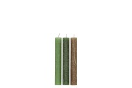 FROSTY GREEN MIX TAPER CANDLE 2X15CM