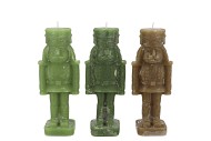 FROSTY NUTCRACKER GREEN MIX CANDLE 6X6X16CM