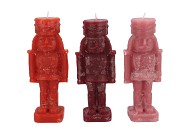 FROSTY NUTCRACKER RED MIX CANDLE 7X7X20CM