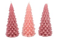 FROSTY SWEETS PINK MIX X-MAS TREE CANDLE 9X20CM ASS