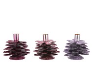 COSMO SWEETS LILA MIX CANDLE HOLDER PINE CONE ASS 12X12X10CM