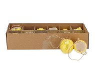 EGGS CHICKEN OPEN WITH ROPE YELLOW GLITTER P/12