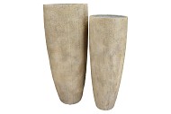 CASABLANCA SAND VASE BIG IRON S/2 40X100CM/32X90CM