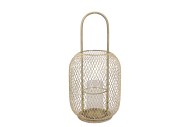 CASABLANCA SAND LANTERN IRON GLASS 19X19X37CM