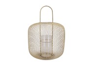 CASABLANCA SAND LANTERN IRON GLASS 34X34X49CM