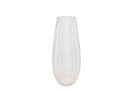 GLASS VASE CONE STRIPES 17X37CM