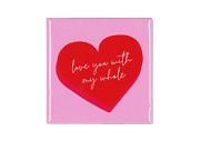 TILE LOVE HEART PINK 10X10X1CM